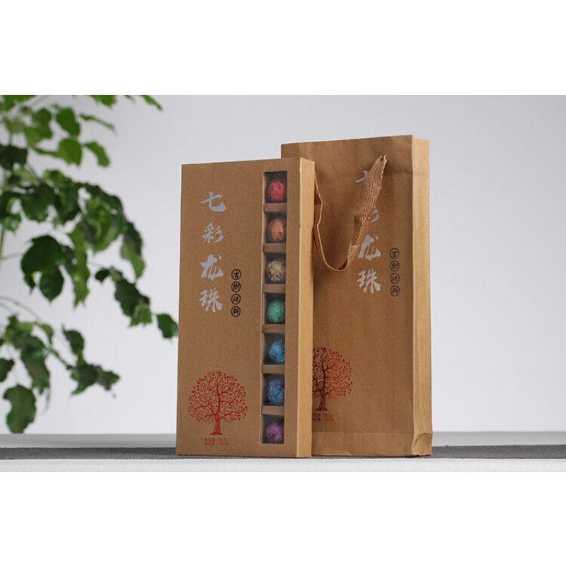 21pcs Yunnan Pu'er Tea Colorful Dragon Pearl Handmade Dragon Pearl Pu'er Raw Tea