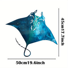 Delightful 1pc Nautical - themed Metal Manta Ray Suspended Wall Decoration: Brings a Sense of Joy to Beach - style Homes with Its Nautical Charm. A Cheerful and Charming Baby Gift, Lovely Wall Sculptures.