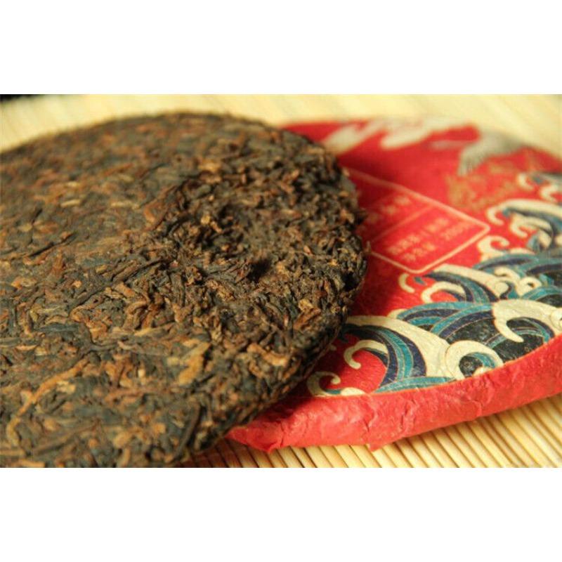 HelloYoungTea 200g Cang Pu Golden Bud Puerh Tea Ripe Cake Tea Menghai Chen Xiang Pu'er Cake