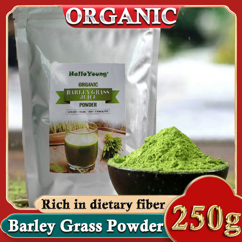 HelloYoung Unsweetened Premium Organic Barley Grass Powder 250g for lose weight barley powder pure organic body detoxification