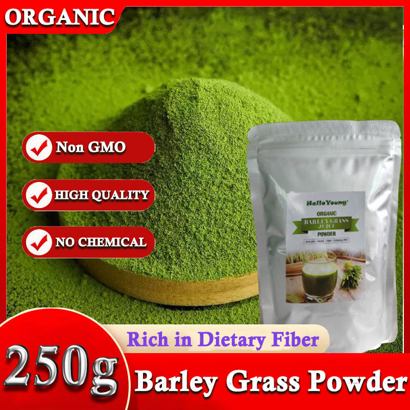 HelloYoung Barley Grass Powder 100% Pure & Organic Organic Barley Grass Powder Pure Organic Barley for Women and Men 250g Main image