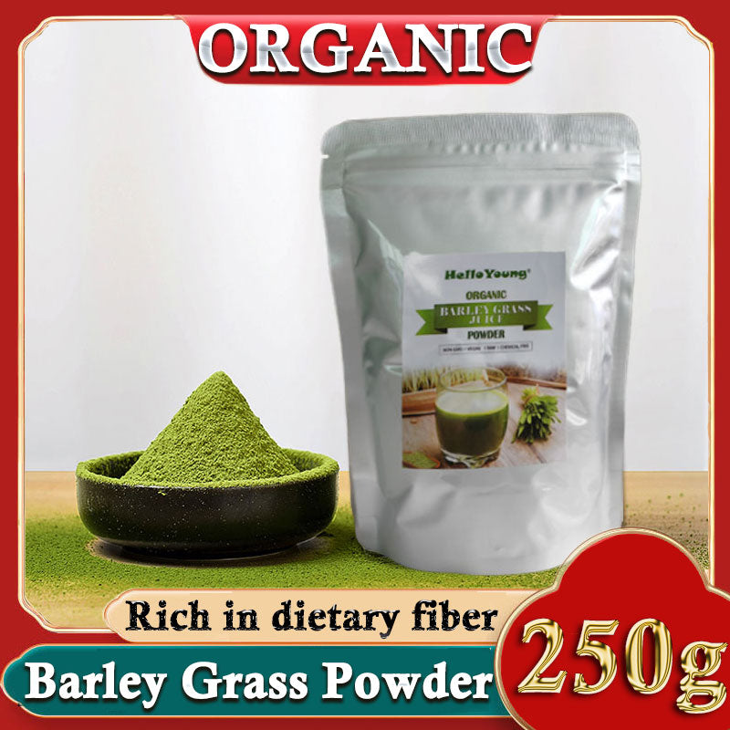 HelloYoung Barley Grass Powder 100% Pure & Organic Organic Barley Grass Powder Pure Organic Barley for Women and Men 250g Antioxidant-Rich, Energy Booster Organic Grass Powder Main image