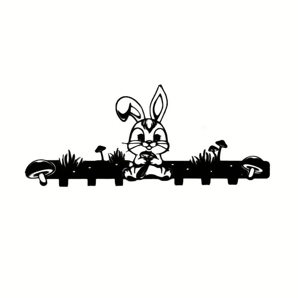 CIFbuy™ Elegant Metal Iron Adorable Rabbit-Bunny Key Hooks - Kids' Coat Hanger & Trendy Key Holder, Multi-Functional Storage with Cute Design - Wall Sculptures