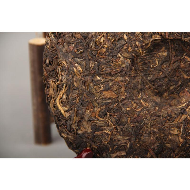 HelloYoungTea 357gPuerh Tea Grain Flower Tea Leaves Pure Material Tea Tightly Pressed Tea Cake