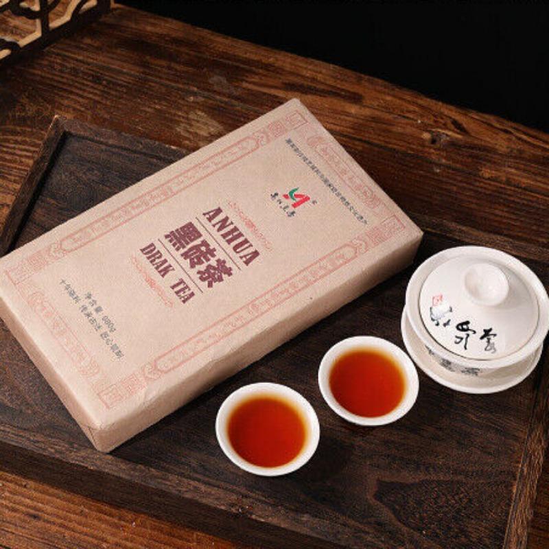 HelloYoungTea 1kg Hunan Anhua Black Tea Black Brick Tea Old Original Leaf Black Brick Tea