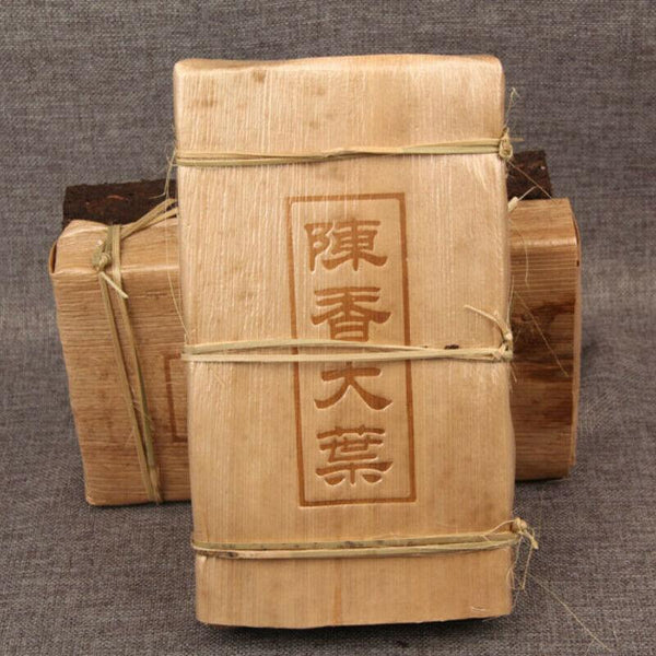 HelloYoungTea 1000g Bamboo Shell Old Pu'er Tea Brick Yunnan Ancient Tree Big Leaf Pu-erh Tea