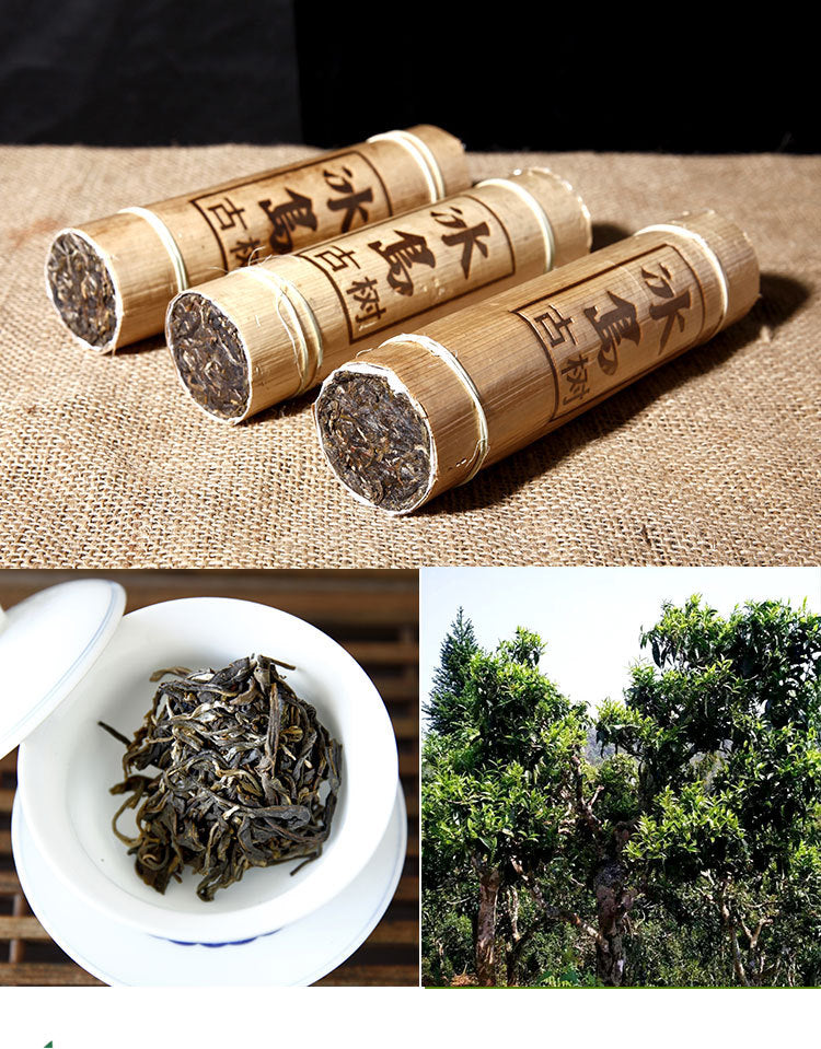HelloYoung 500g Yunnan Raw Puer Tea BingDao Ancient Pu'er Tree Old Puerh Tea Bamboo Package