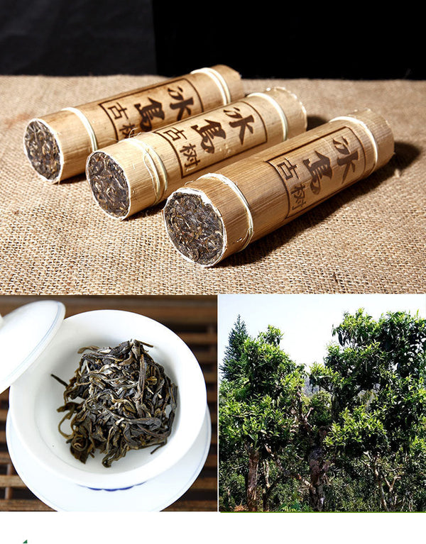 HelloYoung 500g Yunnan Raw Puer Tea BingDao Ancient Pu'er Tree Old Puerh Tea Bamboo Package