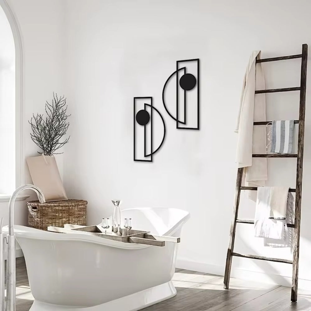 CIFbuy™ Stunning Iron Artfully Crafted Set of 2 Streamlined Wall Decor - Minimalist Abstract Vertical Displays, Modern Metal Decor Enhances Interior with Stylish Wall Sculpture Charm - Wall Sculptures.
