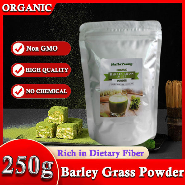 HelloYoung Organic Raw Barley Grass JUICE Powder - Premium Grade & Organic Certified