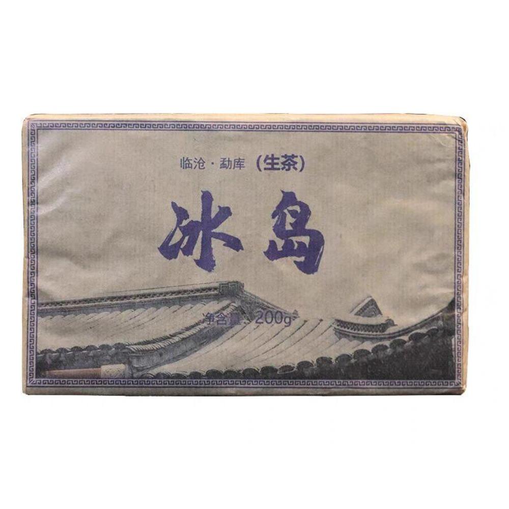 HelloYoungTea 200g Lincang Mengku Iceland Stone Sugar Raw Yunnan Pu'er Compressed Brick Tea Large Leaf Sun Dried Green Tea 200克 临沧勐库冰岛冰糖生普洱 云南普洱紧压砖茶 大叶种晒青绿茶