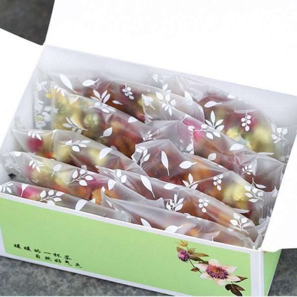 HelloYoungTea 120g Organic Five Treasure Tea Herbal Blend with Longan Goji Red Dates Rose Chrysanthemum