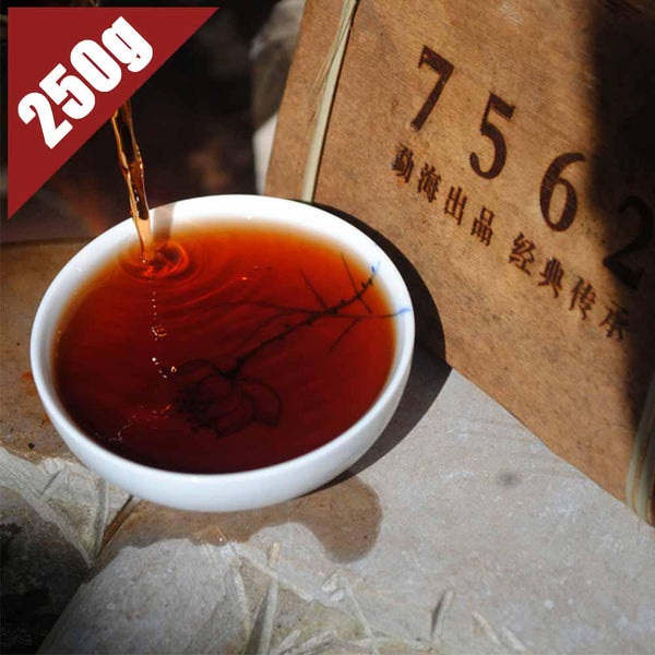 2008 Yunnan Ripe Puer Tea 7562 Puerh Brick, 250g 2008年云南熟普洱7562普洱砖茶，250克