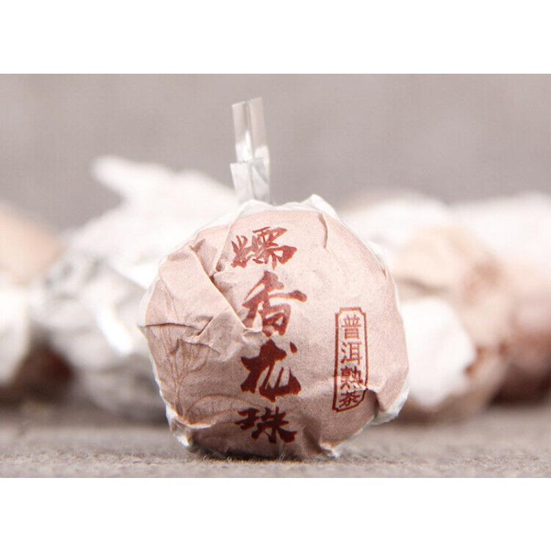 Glutinous Rice Fragrance Puerh Ripe Tea Dragon Pearl 500g Puerh Tea Tuocha