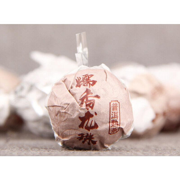 Glutinous Rice Fragrance Puerh Ripe Tea Dragon Pearl 500g Puerh Tea Tuocha