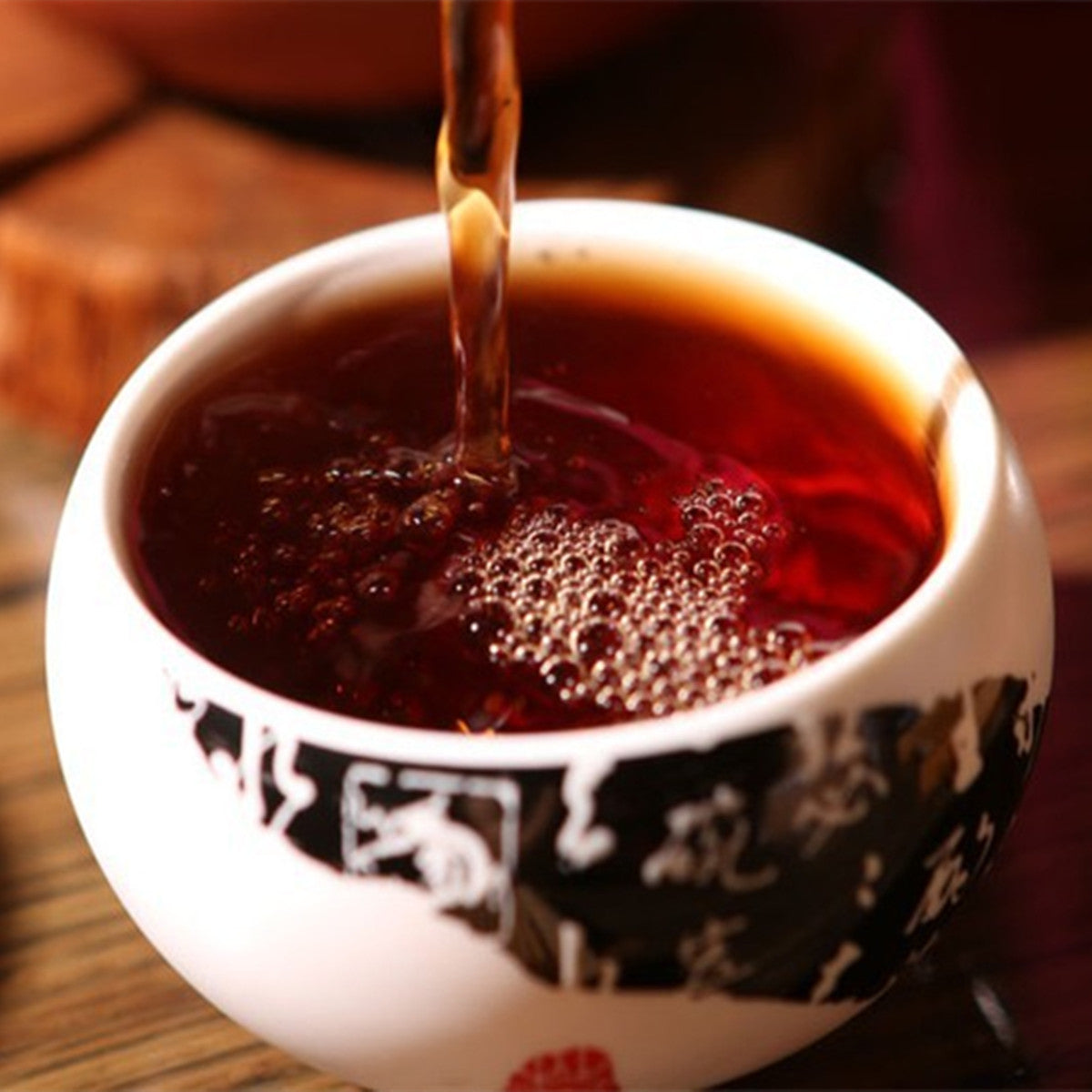 HelloYoung100g Yunnan Puerh Tea Moon Cake Flower Good Moon Round Pu Er Ripe Tea Green Food Secondary image