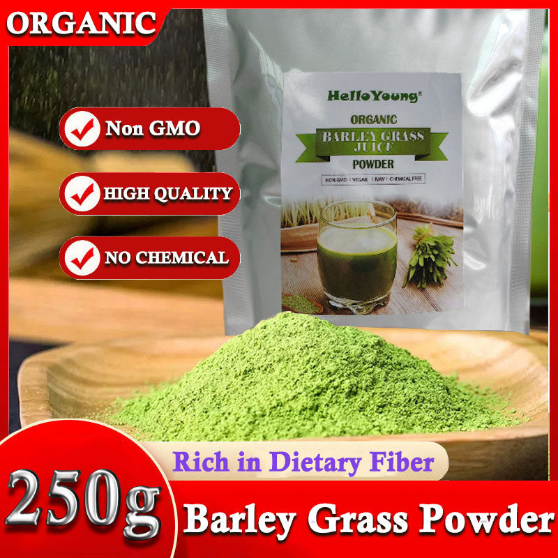 HelloYoung Barley grass official store Organic Barley Grass Powder original 250g Protein. Great for Juices, Smoothies, Shakes, Yogurts Main image