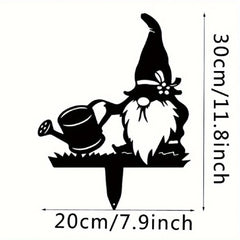 CIFbuy™ 1pc High-quality Metal Iron Santa Insert Yard Gnome - Premium Large Outdoor Gnome Silhouette, Ideal Lawn Stakes to Complete Stylish Metal Yard Decor, Superior Decor Piece, Wall Sculptures, Collectible Figurines.