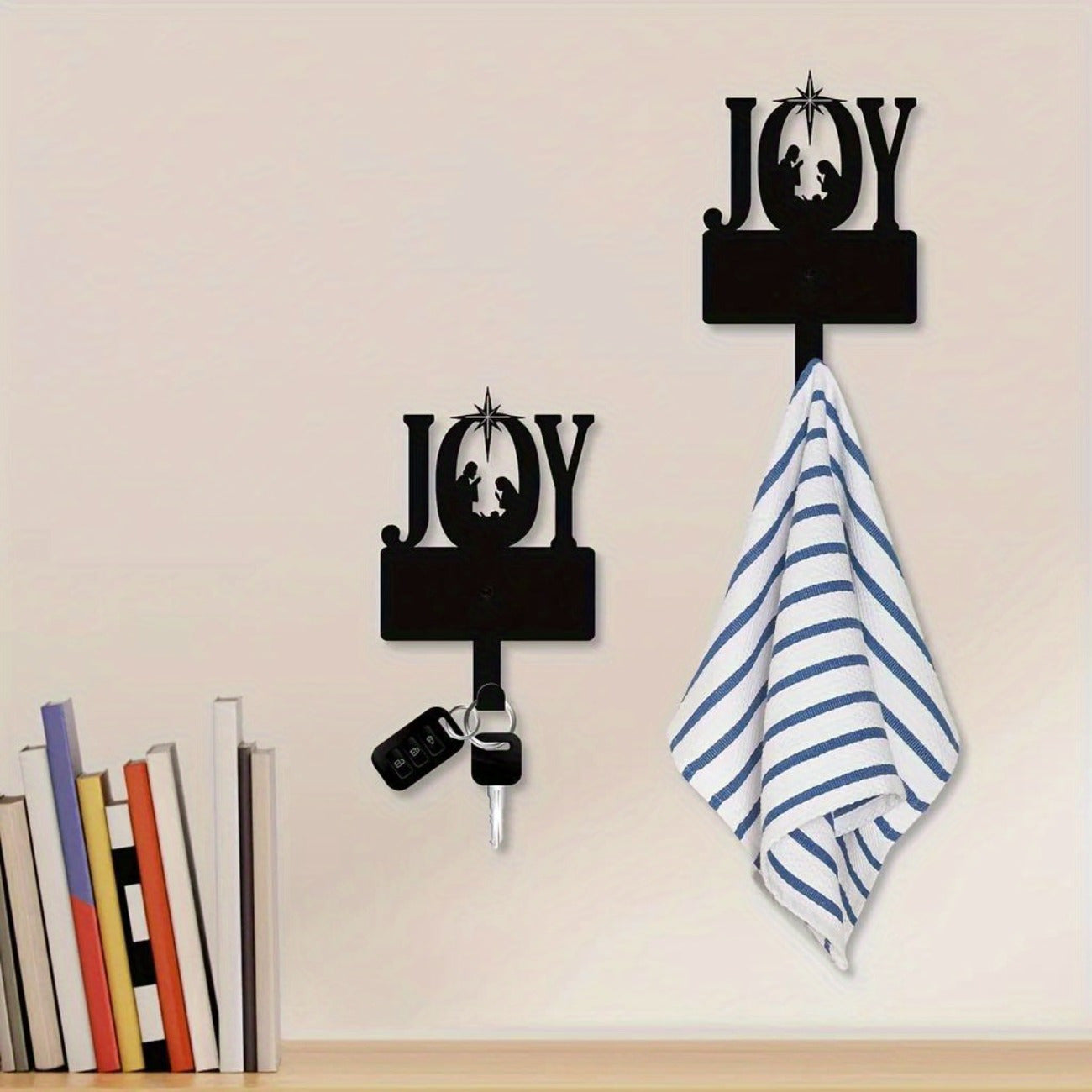 CIFbuy-Christmas Manger Wall Hook - Rust-Resistant Iron Key & Belt Holder, Nativity-Themed Holiday Decor for Home & Office (Wall SculpturesPC) Main image