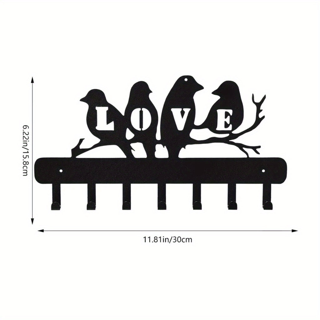 7 Hook Metal Key Holder Wall Mounted Organizer Stylish Towel Hooks That Suit Kitchen and Home Deliver Ultimate Convenience.Wall Sculptures