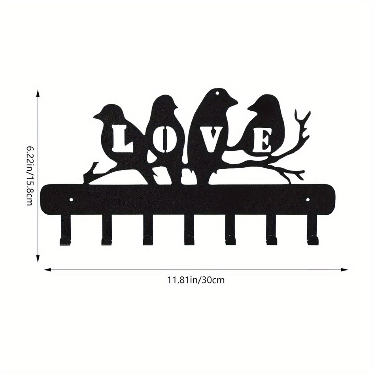 7 Hook Metal Key Holder Wall Mounted Organizer Stylish Towel Hooks That Suit Kitchen and Home Deliver Ultimate Convenience.Wall Sculptures