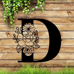 Stunning Floral Monogram Letters Metal Sign! Metal wall art. Floral capital alphabet wall decor.DIY wall letters. Backdrop sign.