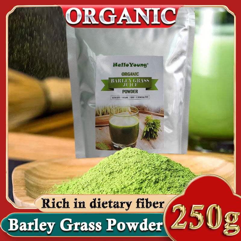 HelloYoung HelloYoung 250g Organic Barley Grass Powder Gluten Free Non-GMO Superfood Body Detoxification and Weight Loss Barley Health Matcha Beverage Main image