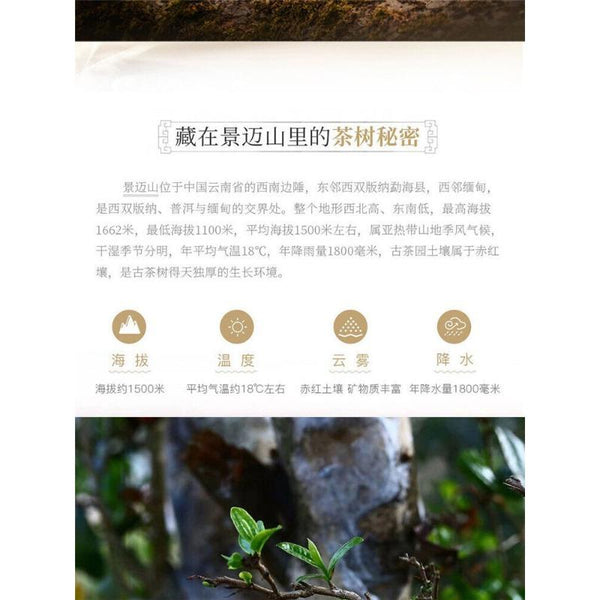 357g Honey Fragrant Sweet Yunnan Pu'er Tea Raw Tea Jingmai Green Qizi Cake Tea