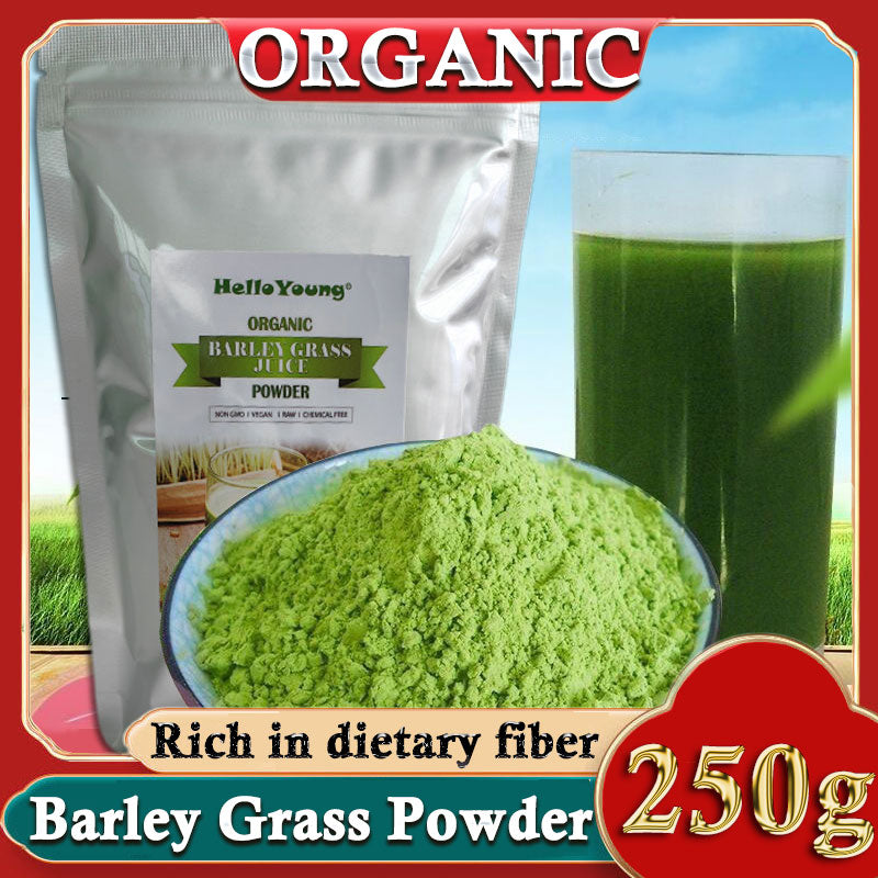 HelloYoung Unsweetened Premium Organic Barley Grass Powder 250g lowering cholesterol, beautiful skin, healthy slimming drink
