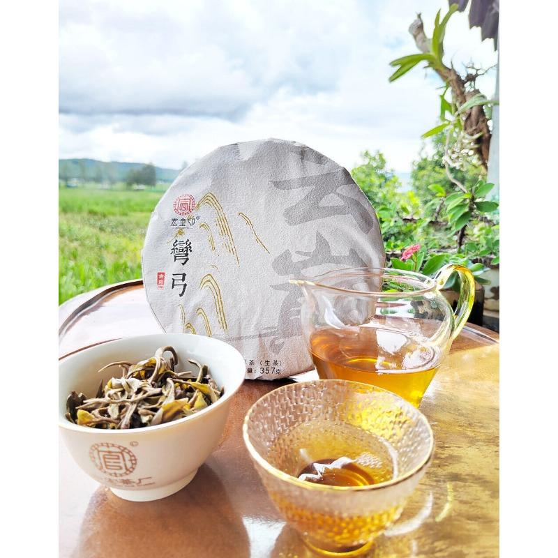 357G Yiwu Pu'er Tea Raw Tea Bent Bow Ancient Tree Tea Yunnan Tea Seven Cakes