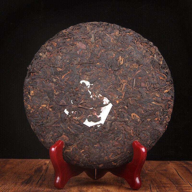 HelloYoungTea 357g Pu'er Tea Ripe Tea Golden Hao Ripe Tea Cake Yiwu Yunnan Seven Seed Cake Tea