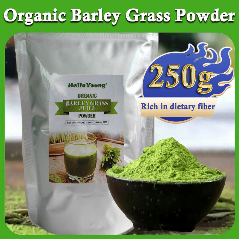 HelloYoung Organic Barley Powder 100% Pure and Natural, No Additives and Preservatives 100% Natural Superfood, Vegan, Gluten Free, Non-GMO, Kosher
