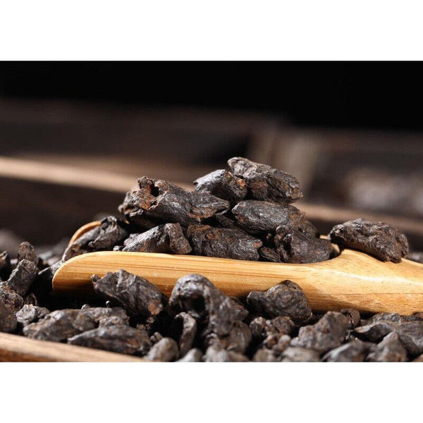 HelloYoungTea 250G Yunnan Pu'er Ripe Tea Glutinous Rice Fragrant Tea Fossil Broken Silver Tea