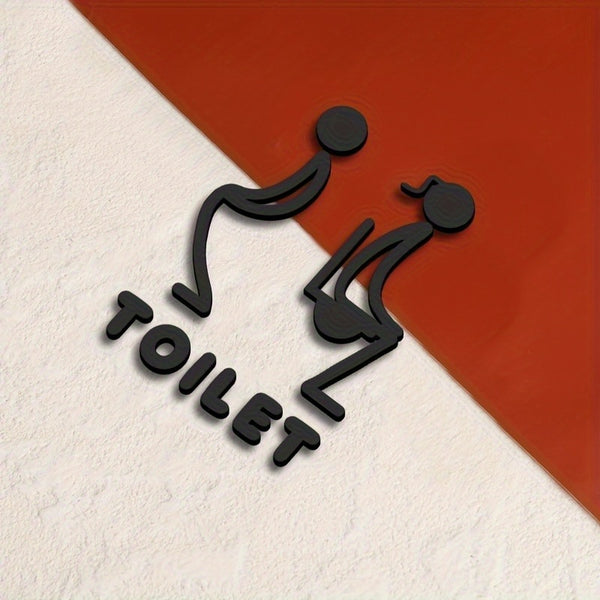 Uncover The Diverse Allure of A Black Floating Decor Piece. It's Perfectly Suited As A Toilet Symbol and For Beautifying The Bathroom Doors in Apartments.Decorative Sign