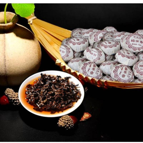 HelloYoungTea Premium Mini Tuo Pu-erh Ripe Tea Sticky Rice Aroma 500g Small Golden Tuo