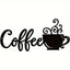 Coffee Bar Decor,Coffee Metal Wall Sticker W/ Coffee Mug Wall Art Living Room/Home Decoration