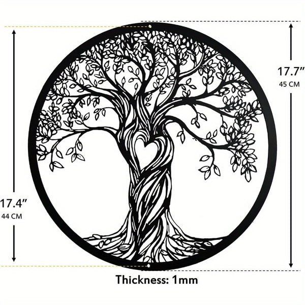 CIFbuy™ Exquisite Iron Artfully Crafted Rustic Black Tree of Life Wall Art - Laser Cut Metal Sculpture with Intricate Rustic Design & Fine Statue Ornaments, Enhances Home Aesthetic with Refinement - Unique Wall Sculptures.
