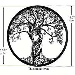 CIFbuy™ Exquisite Iron Artfully Crafted Rustic Black Tree of Life Wall Art - Laser Cut Metal Sculpture with Intricate Rustic Design & Fine Statue Ornaments, Enhances Home Aesthetic with Refinement - Unique Wall Sculptures.