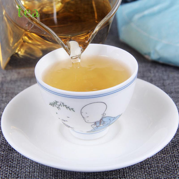 HelloYoungTea Lunar Beauty Silver Bud White Tea, Big White Bud Puer, Raw Tea Cake Jinggu Lunar Light One Bud Tea Cake with One Leaf