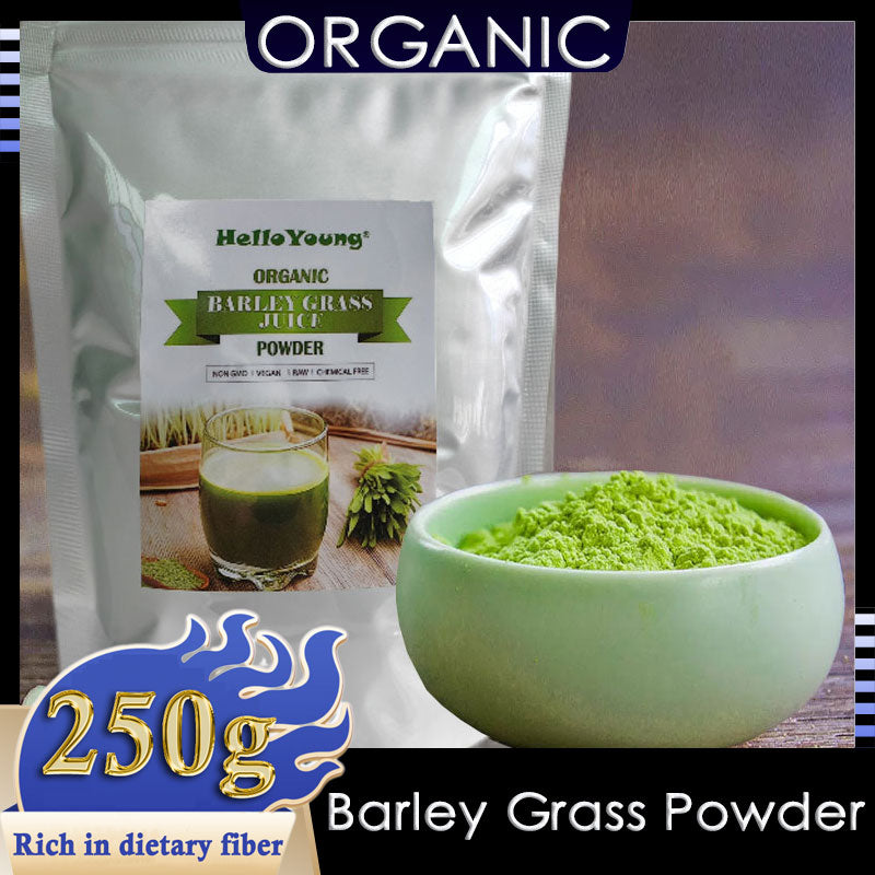 HelloYoung Imported Unsweetened Premium Organic Barley Grass Powder 250g moistening intestines, burning fat, purifying liver