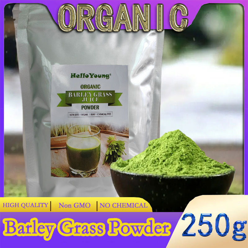 HelloYoung Barley grass official store Organic Barley Grass Powder original 250g Grass Juice Powder with Rich Dietary Fiber, No Addtives