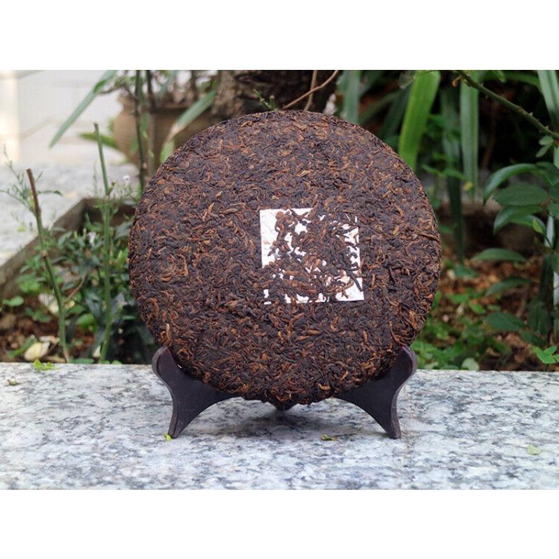HelloYoungTea 357g Tianmen Mountain High-stem Ancient Tree Ripe Pu'er Tea Fragrant and Mellow