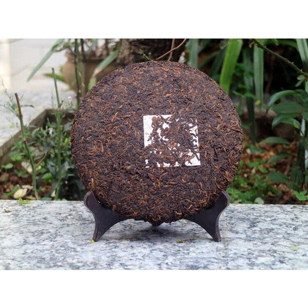 HelloYoungTea 357g Tianmen Mountain High-stem Ancient Tree Ripe Pu'er Tea Fragrant and Mellow