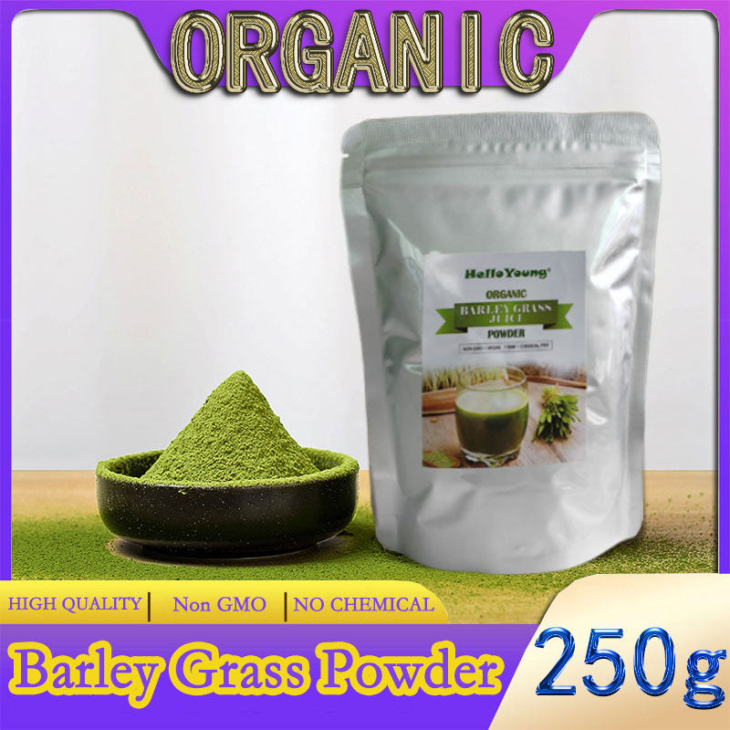 HelloYoung Organic Barley Grass Powder original 250g barley grass official store pure organic barley burning fat, purifying liver, lowering cholesterol, beautiful skin Main image