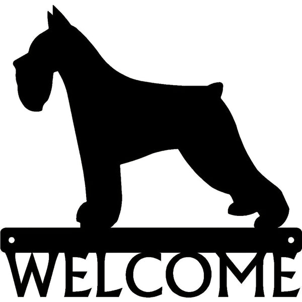 Welcome Sign Metal Wall Stickers Shape Decoration Artwork- Miniature Schnauzer Towel Rack, Coat Rack, Organizer, Storage Rack