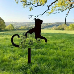 "Cat Memorial Stake | Metal Pet Grave Marker with Sympathy Sign - Ideal Loss Gift & Garden Remembrance Decor".Garden Stakes