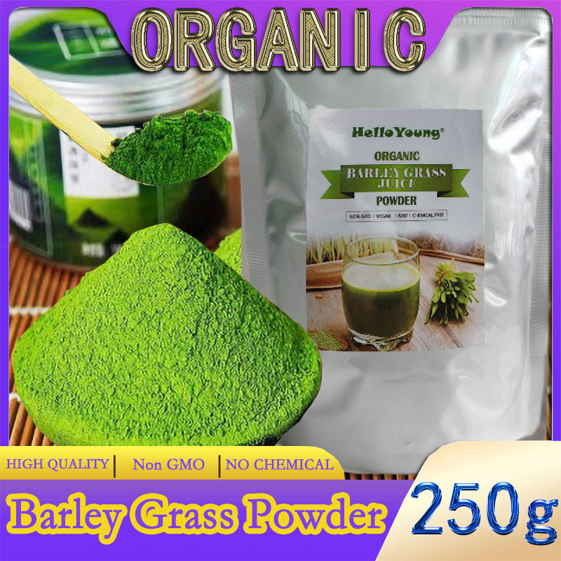 HelloYoung barley powder pure organic Organic Barley Grass Powder original 250g barley grass official store 100% Natural Pure Barley Grass Low Sugar Body Detoxification