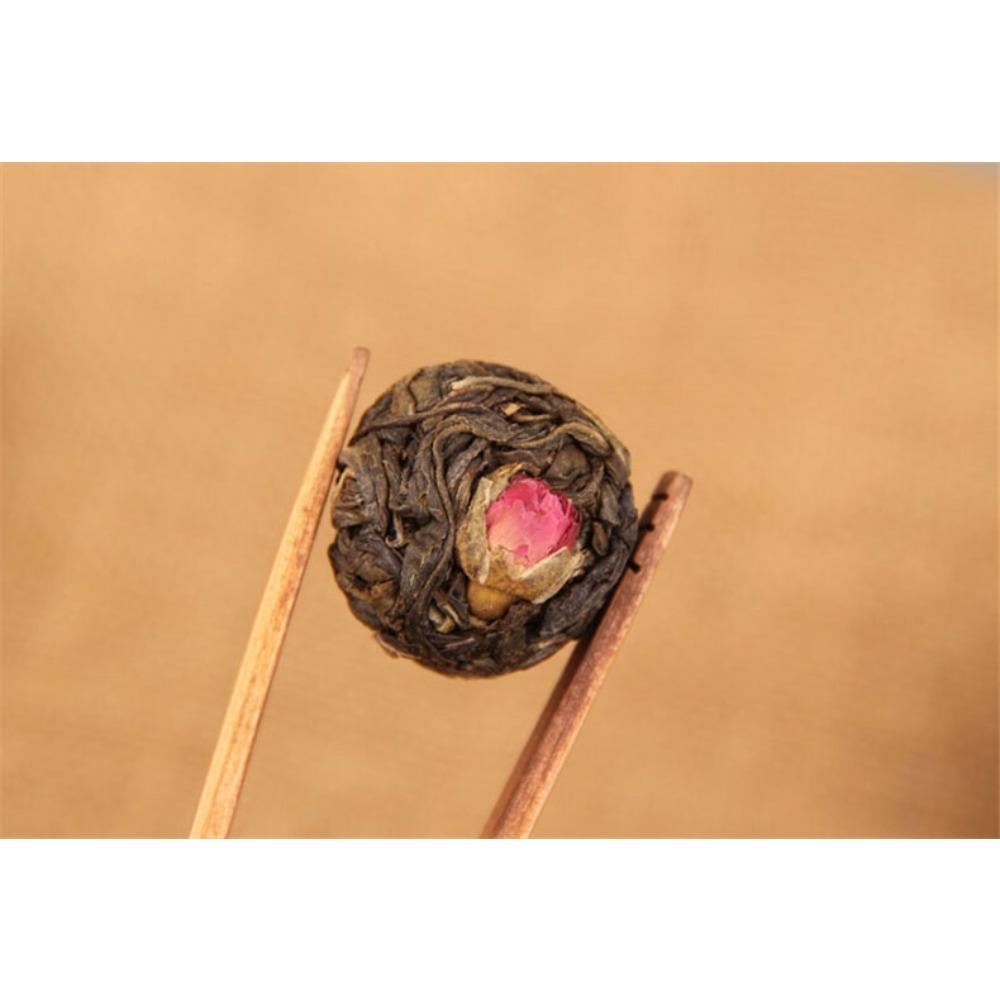 HelloYoungTea Handmade Raw Pu-erh Tea with Rose 500g Ancient Tree Mini Tuocha