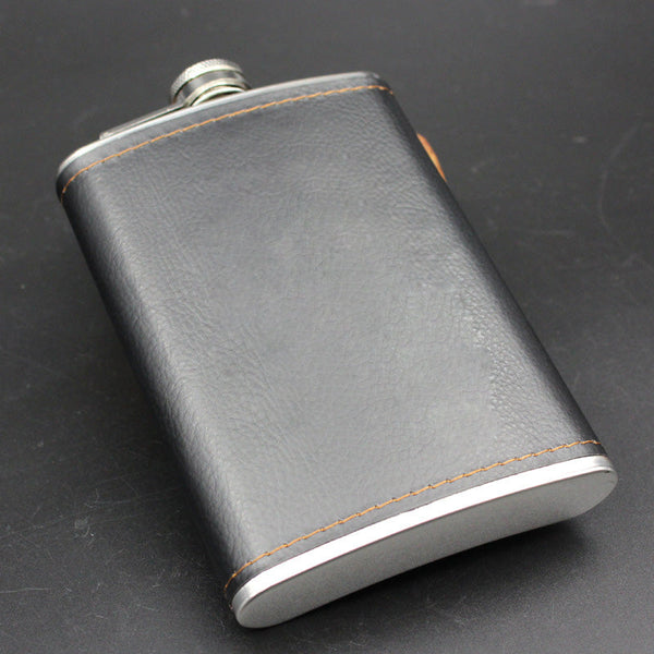 High Quality Stainless Steel 9 Oz Hip Flask Leather Whiskey Wine Bottle Retro Engraving Alcohol Pocket Flagon With Box Gifts