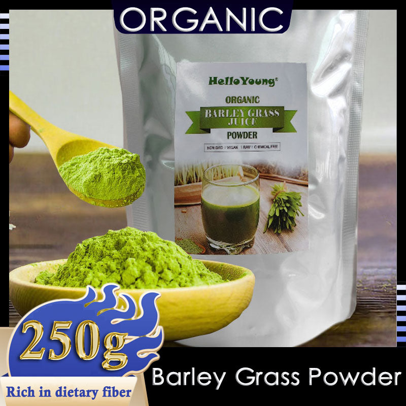 HelloYoung Barley Grass Powder Original 100% healthy Pure Organic Barley Low Carb Diabetic Friendly e for weight loss